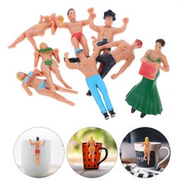 Decorative Figurines Nuoy Miniature People Figures Wine Glass Tags Charms Identify Label Cup Action Doll Ladies Night Themed