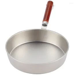 Pans Titanium Non Stick Frying Pan 28cm Induction Cooking Wok With Anti-scald Wood Handle Omelette Egg Kitchen Cookware