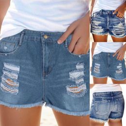 Women's Shorts Summer Jeans For Women Sexy High Waist Slim Hole Pants Old Broken Style Denim Pantalones De Mujer #