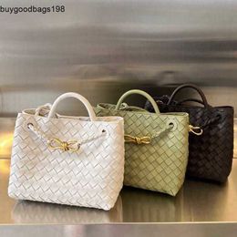 Andiamos Bags Bottegvenets Handbags High Luxury Customized 24 New Horizontal Andiamo Imported Sheepskin Braided Brass Metal Knot Single Shoulder Diagonal Strad
