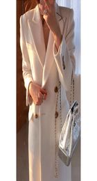 Heydress 2021 Winter Women Solid Slim Elegant Wool Coat Ice Lady White Streetwear Female Thick Warm Double Breasted Outerwear6473921