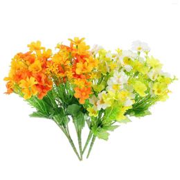 Decorative Flowers 4 Bunches Artificial Orchid Bouquet Fake Floral Decor Faux Daisies Indoor Simulated Daisy Realistic For Decoration Pp