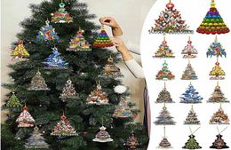 Christmas Tree Animal Wooden Family Ornaments Personalised Gifts Butterfly Panda Dolphin Puppy Rooster Hanging Pendant 50pcs HH219311786