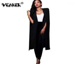 Womens Long Trench Coats Mantle Cloak White Black Colors Capes And Ponchoes Plus Size 2XL6069946