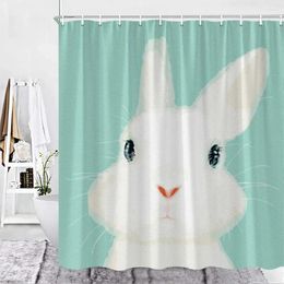 Shower Curtains Cartoon Curtain Funny Animal Lovely Pets Kid Bath Fabric Decor Bathroom Accessories Set Hook Washable
