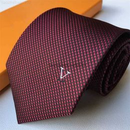 Neck Ties 2023 Fashion Brand Mens Tie 100% Silk Solid Colour Cheque Jacquard Woven Party Wedding Business Casual Design Box suit tie V1