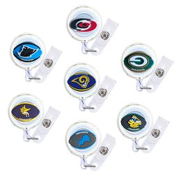 Laminating Supplies Football Cartoon Badge Reel Retractable Nurse Id Card Cute Holder For Office Clips With Clip Drop Delivery Otlex
