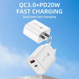Cell Phone Chargers Iphone Android charger head US standard double port A+C European standard PD20W+QC3.0 fast charger head