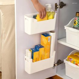 Storage Bottles Multifunctional Cabinet Plastic Rack Punch-Free Wall-Mounted Save Space For Home Kitchen Shelf