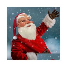 Other Event Party Supplies Santa Claus Latex Mask Realistic Fl Face Fancy Costume Christmas And Years Decorative Drop Delivery Home Dhcrx