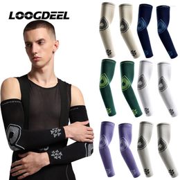 Knee Pads LOOGDEEL Ice Silk Cycling Sports Sleeve Running Fishing Sunscreen Arm Support Men Women Sleeves Cool Feeling Breathable
