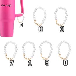 Hair Accessories Black Number 10 Pearl Chain With Charm Handle For Tumbler Cup Shaped Charms Drop Delivery Ot2Zw