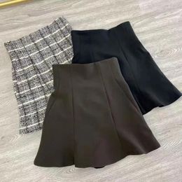 Skirts Kuzuwata Summer Japanese Woman Skirt High Waist All-match Mini Female Retro Plaid Short Faldas Mujer 2024 Trendy