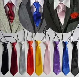 Neck Ties Childrens necktie solid 38 Colours babys ties 28*6cm neckwear rubber band neckcloth For kids Christmas gift Free Fedex UPS TNT