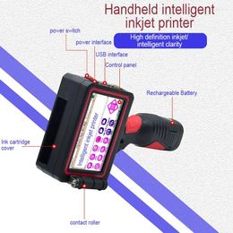 Barcode QR Logo Expiry Date Labels Handheld Inkjet Printer 25.4mm Single Head