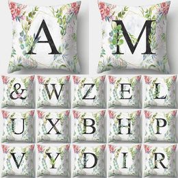 Pillow Flower Leaves Letter Print Decorative S Pillowcase Polyester Cover Throw Sofa Decoration Pillowcover 40916