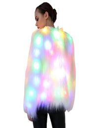fashion LED Light Festival Fur Coat Cosplay Chrismas Holloween Costume Club Party Coats Jacket Female21151824412395