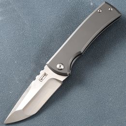 Special Offer A2575 High End Flipper Folding Knife M390 Satin Blade CNC TC4 Titanium Alloy Handle Ball Bearing EDC Pocket Folder Knives Outdoor Camping Tools