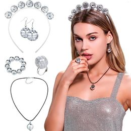 Party Decoration LaVenty Disco Ball Earrings Necklace Rhinestone Glasses Favours Supplies Musical Festival Outfit