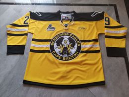 Hockey jerseys Physical photos Cape Breton Screaming Eagles yellow Marc Andre Fleury Men Youth Women High School Size S-6XL or any name and number jersey