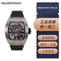 Richamills Watch Milles Watches Rm010 Mens Series Titanium Material Date Display Full Hollow Manual Mechanical Switch Famous Luxury Fashion