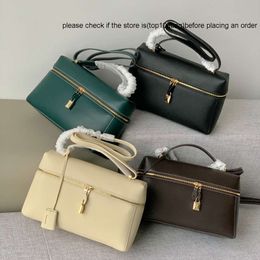 LP bag Loro Piano bag 2024 Autumn/Winter New L27 Lunch Box Bag Extra Bag Handheld One Crossbody Casual Womens Bag Leather Bag high quality loropina