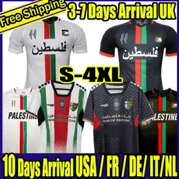 2023 2024 2025 Palestine soccer Jerseys Black Centre Stripe (Red/Green English) Football Shirt War Justice March Palestinos Football uniform