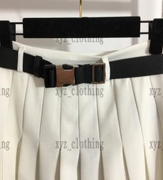 2022 newly womens white dresses Safety buckle belt high waist pleated short skirt brand designer ladies sports shortdress tennis 7325981