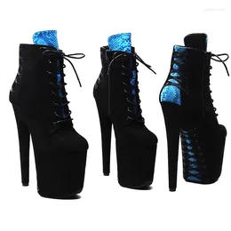 Dance Shoes Auman Ale 20CM/8inches Suede Upper Sexy Exotic High Heel Platform Party Women Round Toe Ankle Boots Pole 685
