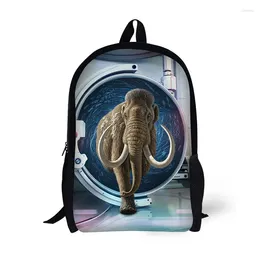 Backpack AnyFocus Through Animals Pattern For Teenagers Cool School Bags Boys Mochilas Rucksack 3D Printed Bookbags Pack