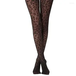 Women Socks Summer Thin Sheer Pantyhose Gothic Vintage Leopard Animal Pattern Tights F0T5