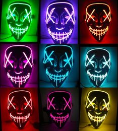 Halloween Mask LED Light Up Funny Masks The Purge Election Year Great Festival Cosplay Costume plies Party Masks Glow In Dark8514745