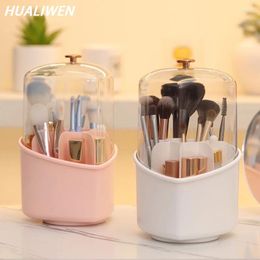 Storage Boxes Heart Shape 360° Rotating Makeup Brushes Holder Portable Desktop Organiser Cosmetic Box Make Up Tools Container