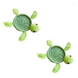 Table Mats Decorative Hand-Crocheted Tortoise Coasters For Beverages Ideal Settings