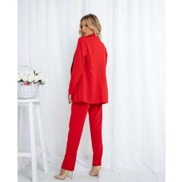 Women's Professional Suit Pants Suit, Red Jacket, Slim Trousers, New, Autumn, 2 Pcs