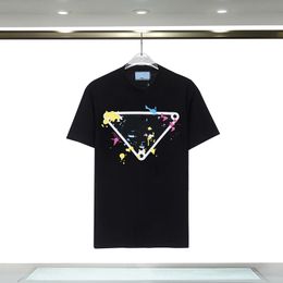 Męska koszulka prawidłowa litera wysoka wersja 2024 Nowy model klasyczny Xiaobiao okrągła szyja i projekt designerski z krótkim rękawa