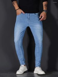 Men's Jeans Y2k Mens Streetwear Blue Black Skinny Pants Fashion Harajuku Classic Elastic Cotton Slim Denim Men Clothing