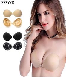 Sexy Lingerie Women Thicken Adhesive Strapless Bra Comfortable Seamless Push Up Bra Silicone Lifting Sticky Invisible Waterproof3144815