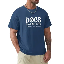 Men's Tank Tops Dogs Make Me Happy People Not So Much T-Shirt Plain Heavyweights Kawaii Clothes White T Shirts Men