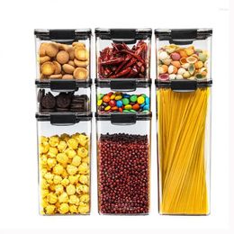 Storage Bottles Square Food Canister Strong Sealing Keep Fresh Clear Container Sealed Ring Kitchen Supplies Jar