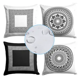 Pillow Black And White Soft Cover Waterproof Pillowcase Room Decor Sofa Seat Bohemian Style Creative Outdoor Pillowslip 45x45cm