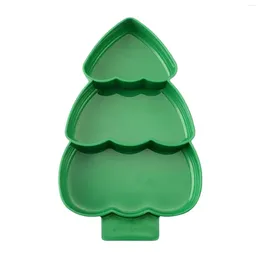 Dinnerware Sets Christmas Tree Shaped Fruit Plate 3 Compartment Multifunction Countertop Storage Container Divided Snack Dish Serving