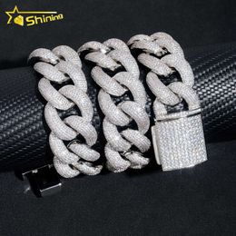 Hot Selling Big Size Iced Out Hip Hop Necklace 25MM Width Brass CZ Diamond Cuban Link Chain For Men