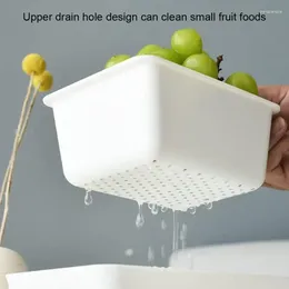 Storage Bottles Multifunctional Fruit Snack Box Hard Skin Japanese Double-layer Desktop Kitchen Living Room Drain