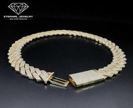 Factory Custom Men Hip Hop Iced Out 18inch Solid S925 10k 14k 18k Gold Yellow 10mm Moissanite Diamond Cuban Chain Link Necklace8595312