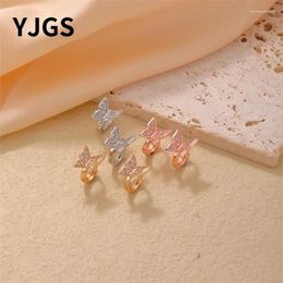 Hoop Earrings YJGS Creative Design Butterfly Ear Buckle With 18K Gold Plated Zircon Stone Women's