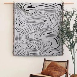 Blankets Textile City Ins Black Water Ripple Throw Blanket Home Decor Sofa Cover Wall Tapestry Outdoor Camping Travel