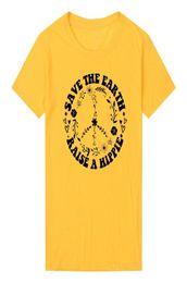 Save The Earth Raise A Hippie Womens Clothing Summer Fashion Kawaii Graphic T Shirt Cotton Shirt 90s Plus Size Top Drop 6959762
