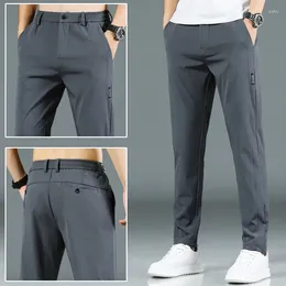 Men's Pants Summer Casual Teenagers Straight-Leg Trousers Thin Stretch Fashion Trendy All-Matching Skinny