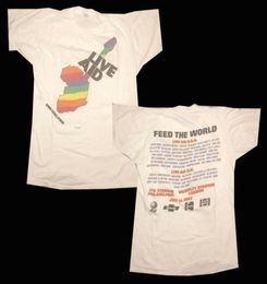 Men039s TShirts Vintage Live Aid 1985 Philadelphia Concert T Shirt Size S 2Xl Limited RareMen039s9533170